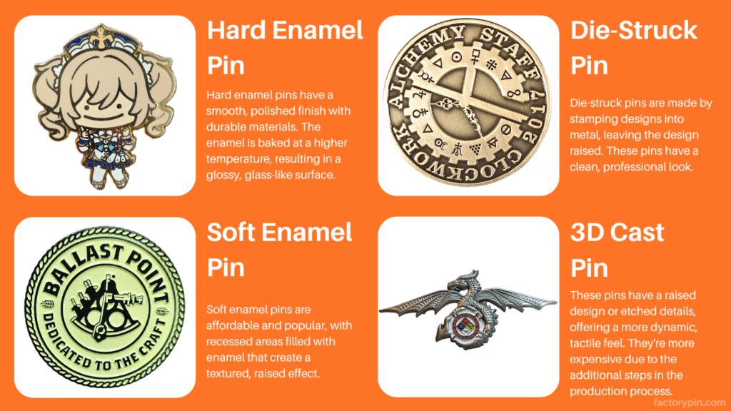 different pin types