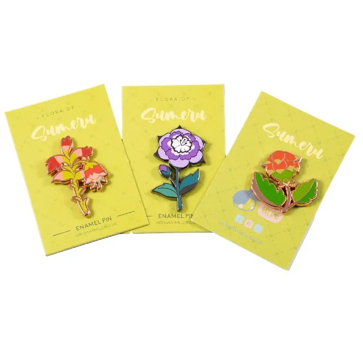 enamel pin with backing cards