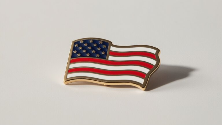 wear an amercian flag pin
