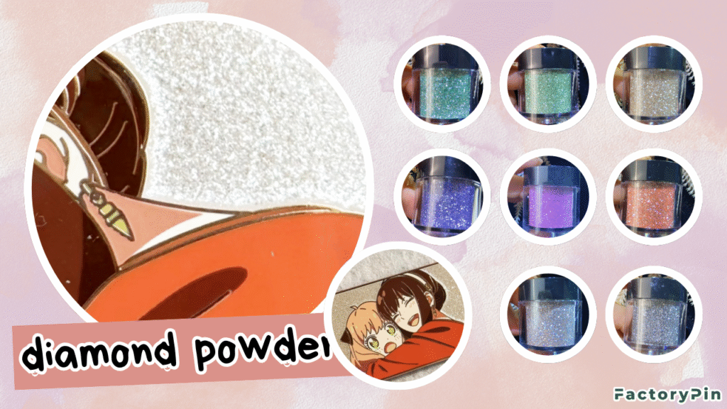 enamel pin effect diamond powder