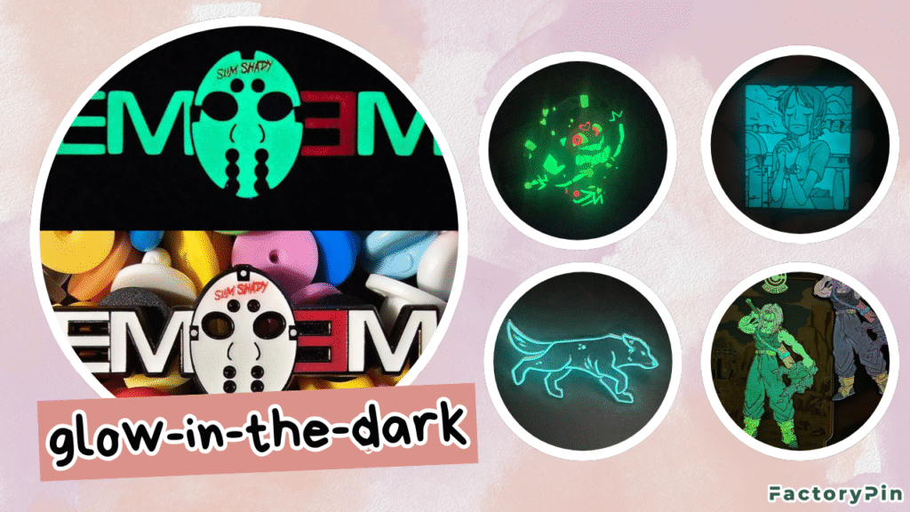 enamel pin effect glow in the dark
