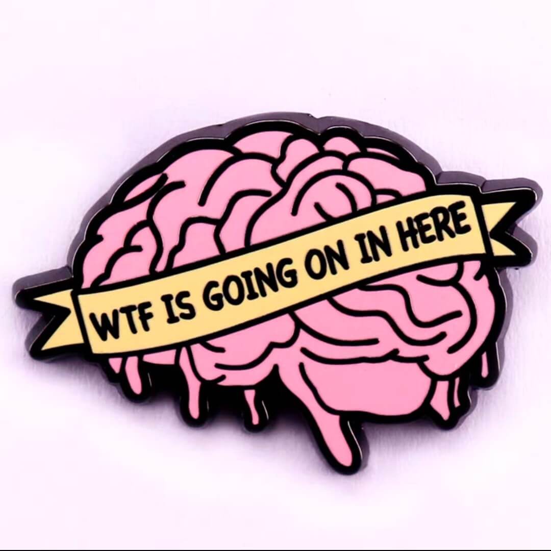 crazy brain hard enamel lapel pin