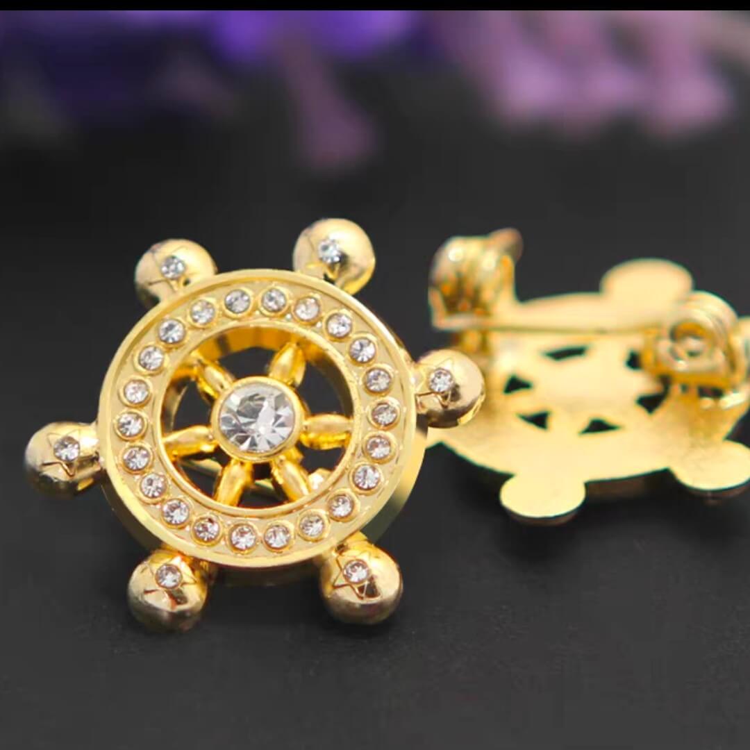 rhinestone die struck lapel pin