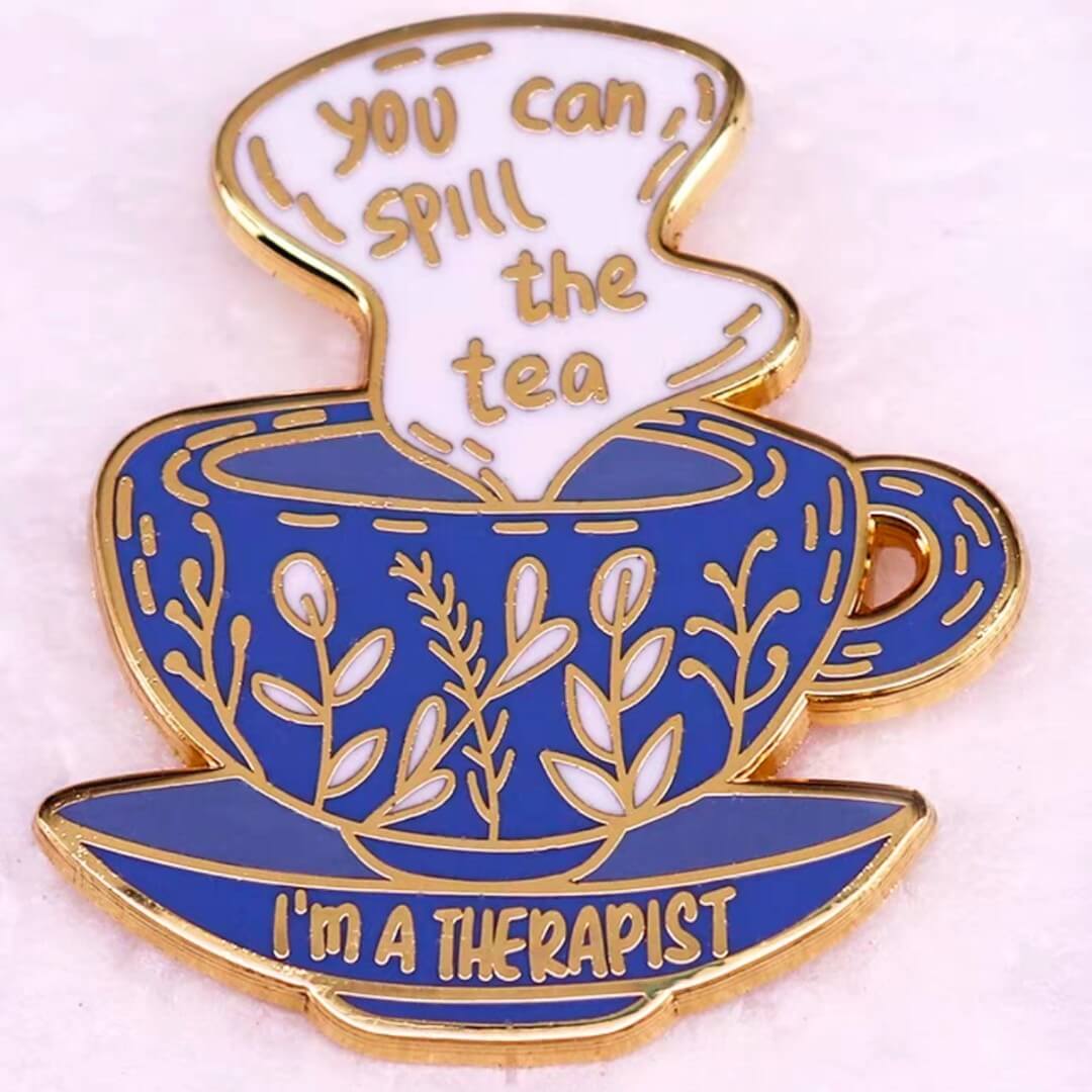 you can spill the tea hard enamel lapel pin