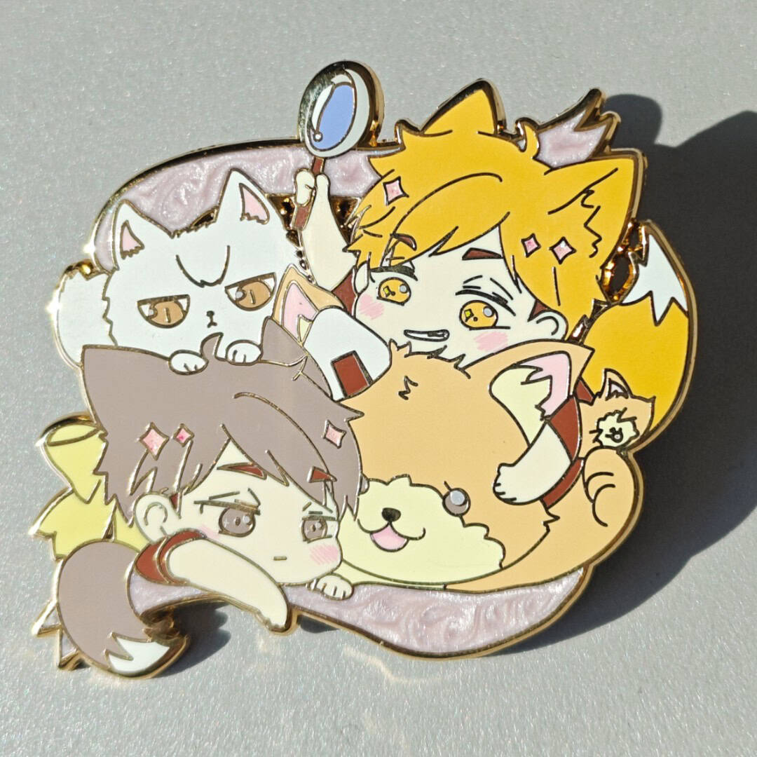 bl cute pearl powder enamel pin