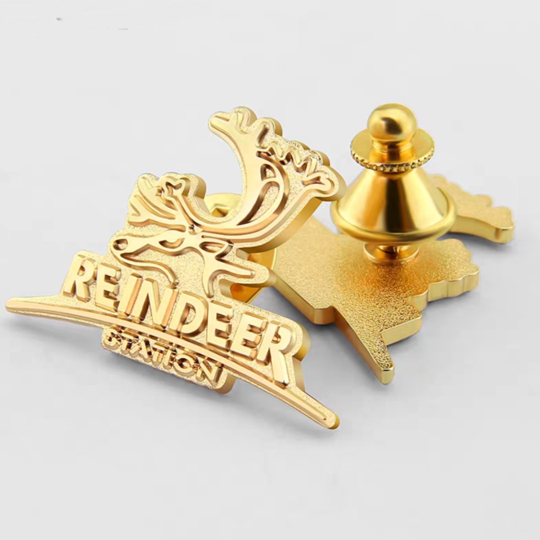 Reindeer logo die struck lapel pin