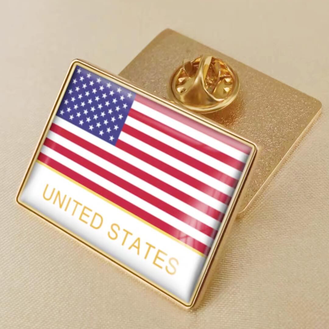 USA flag lapel in offset printed pin