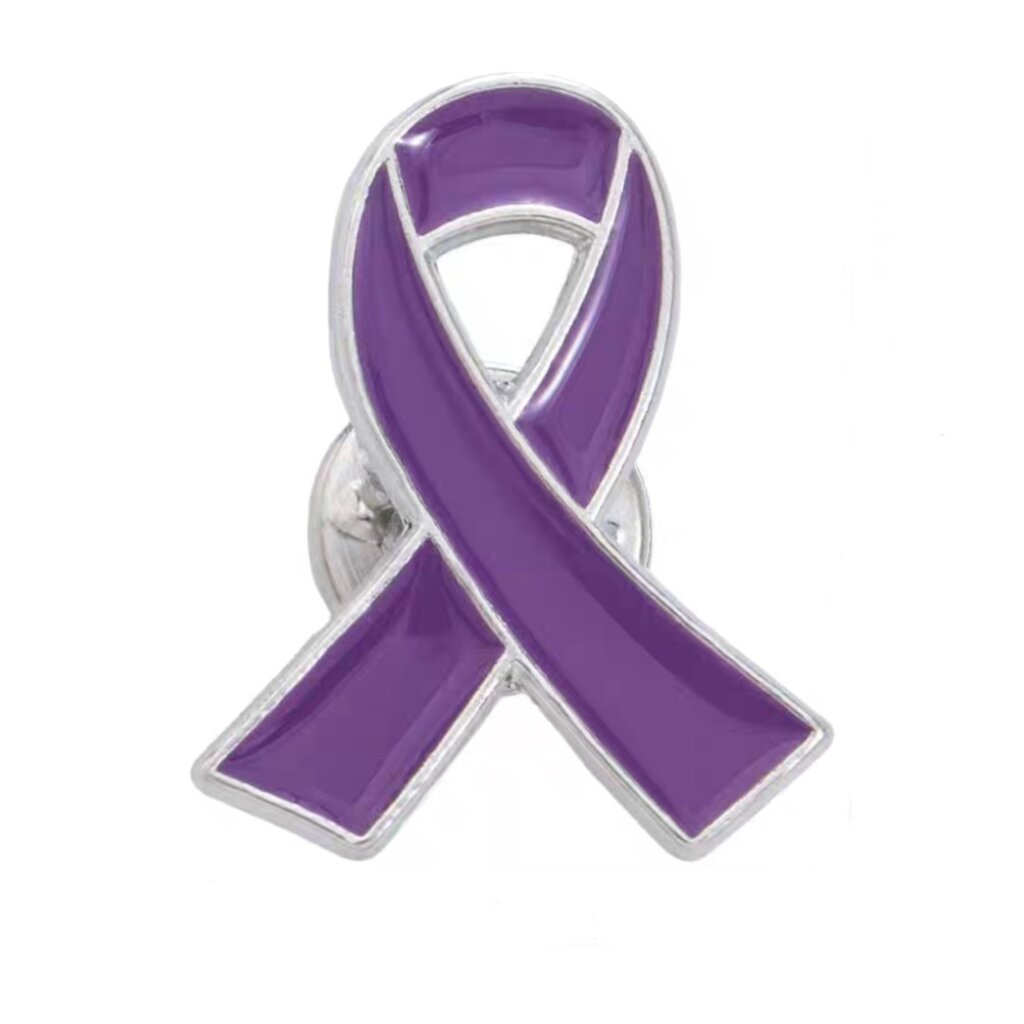 purple ribbon pin