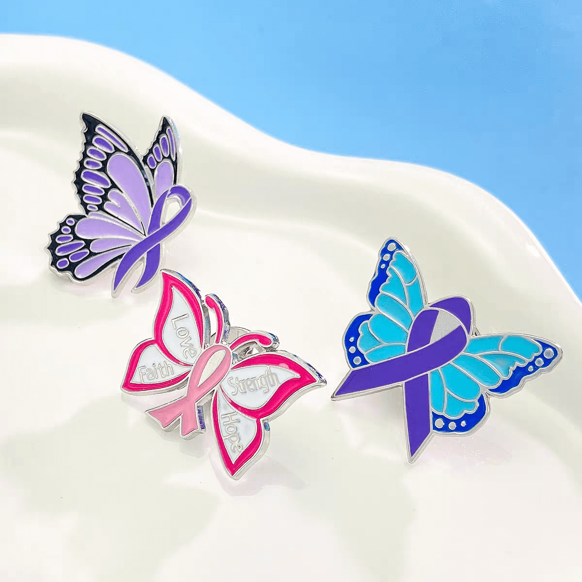 cute butterfly ribbon pin