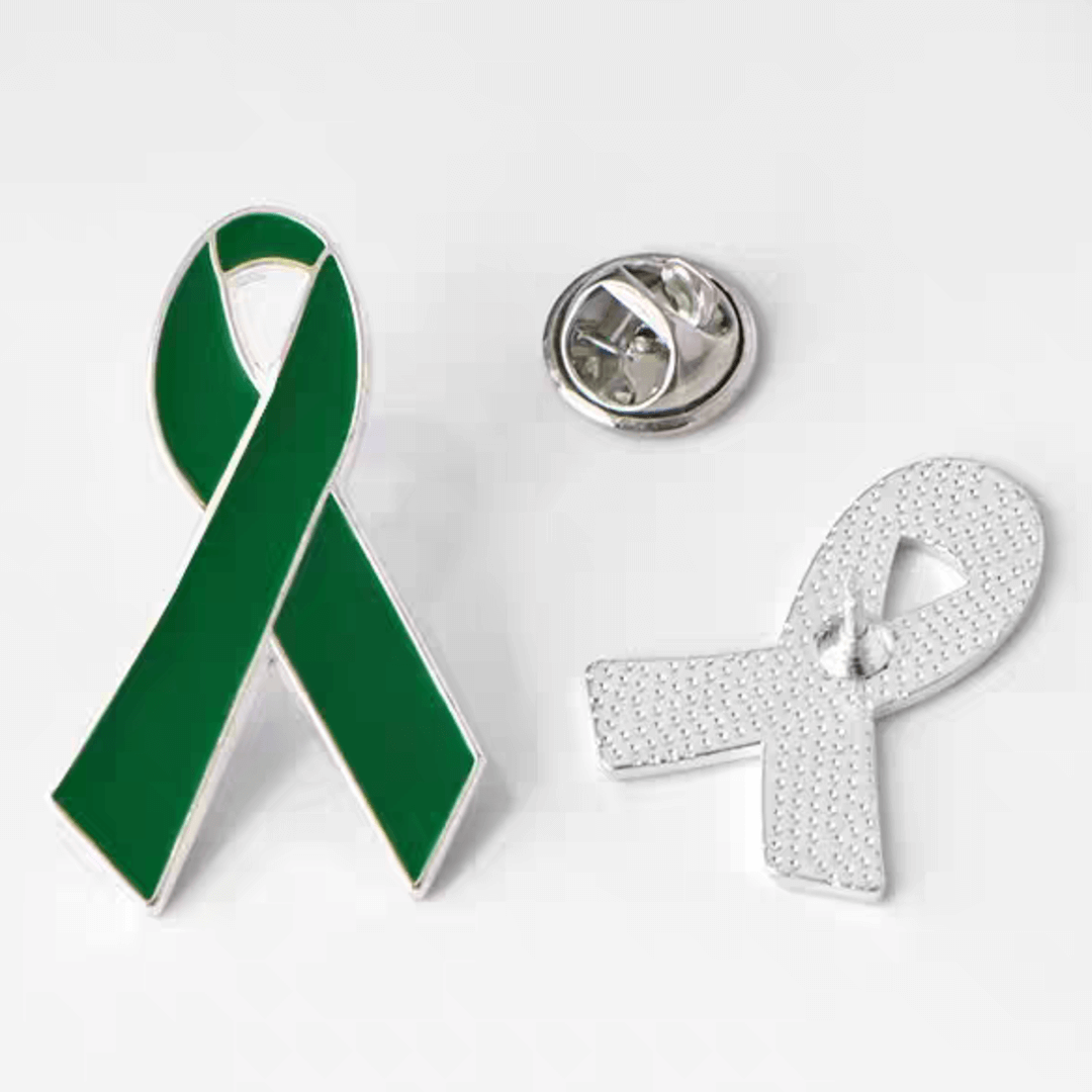green butterfly ribbon pin