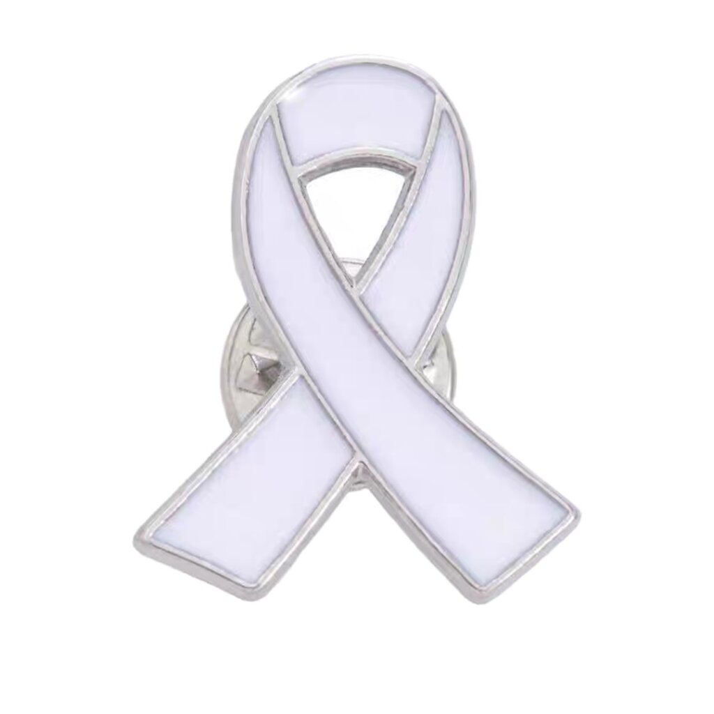 white ribbon pin
