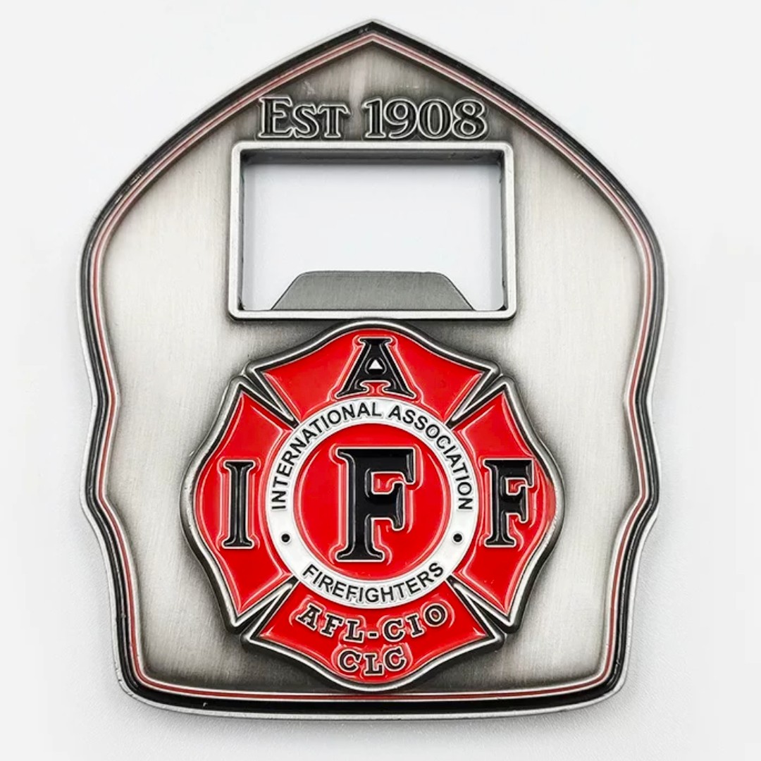 International Firefighters Association bottle opener challenge coin