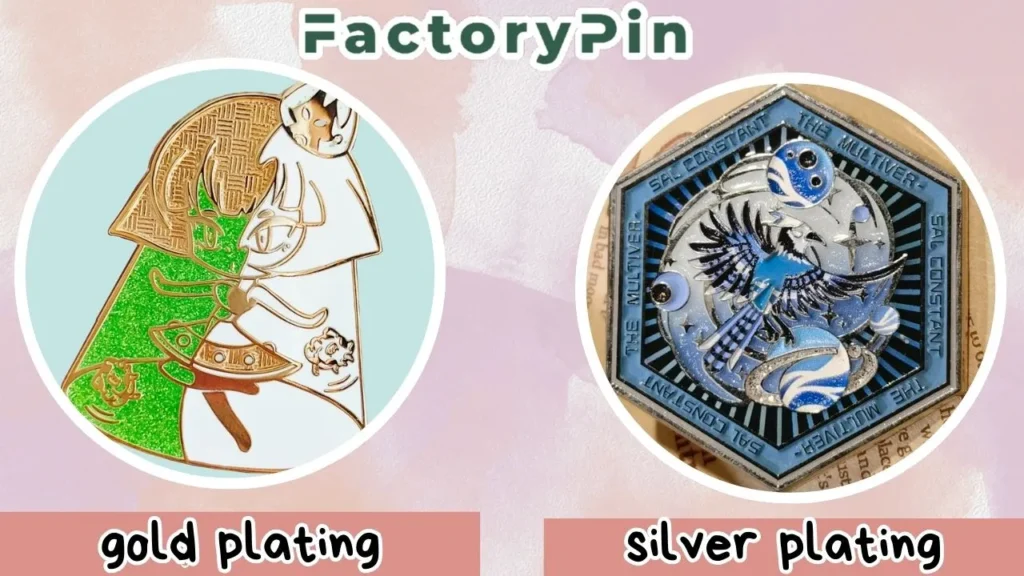 enamel pin plating option gold plating vs silver plating