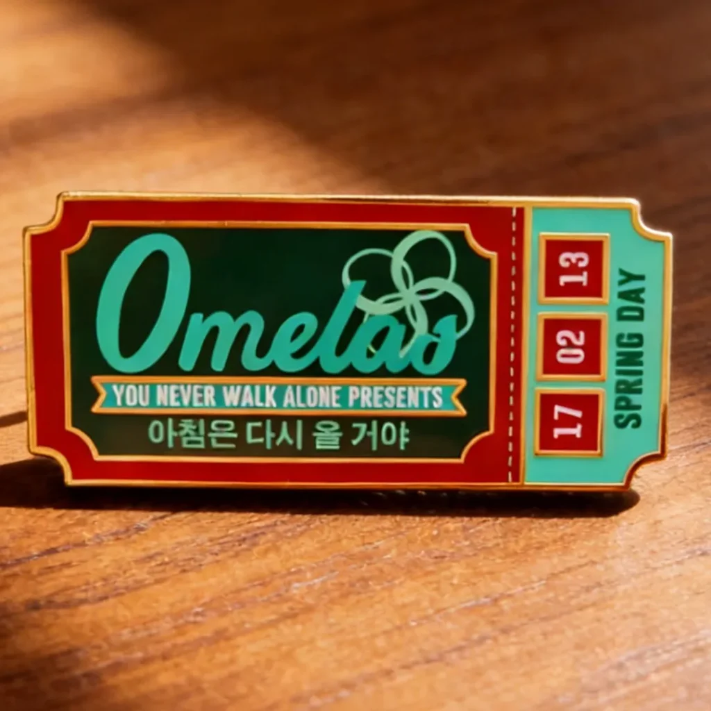 green logo enamel pin