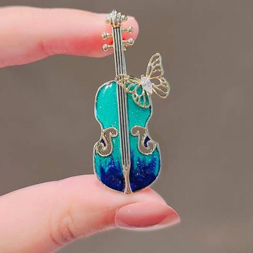 violin lapel pin